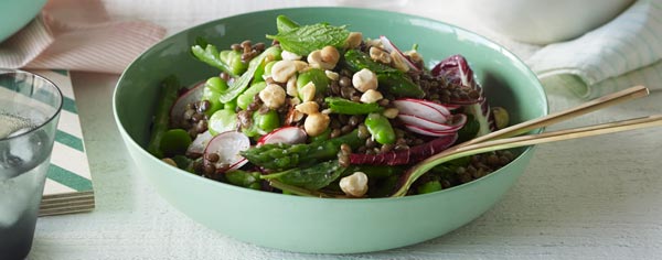 Lentil, mint & broad bean salad